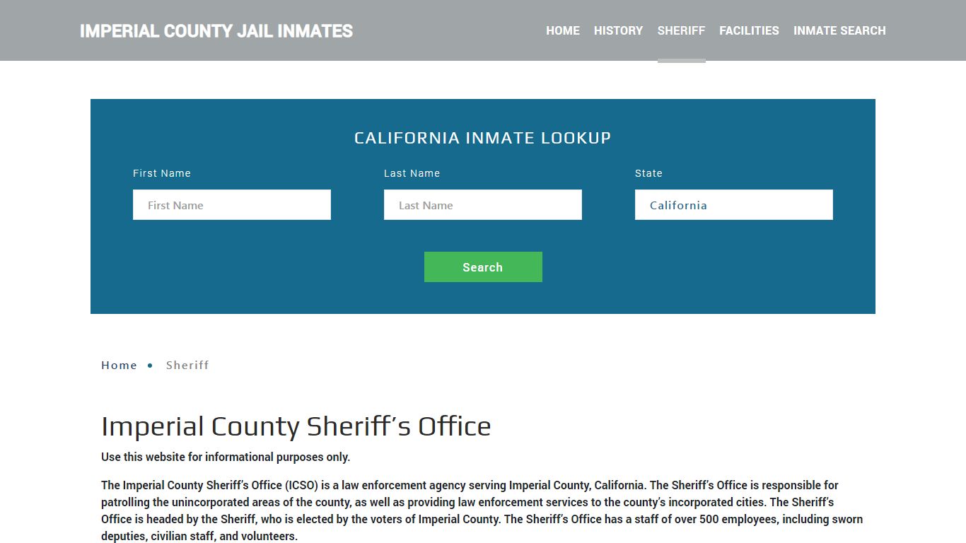 Imperial County Sheriff, CA Arrest Warrant Lookup